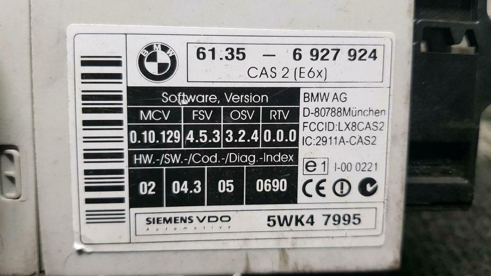 BMW E60 E61 Cas 2 Steuergerät Control Module 6927924 in Hamburg