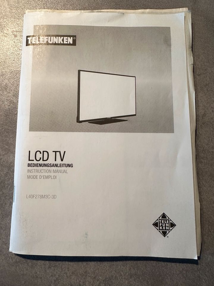 Telefunken LCD TV, 40 Zoll, L40F278M3C-3D in Monschau