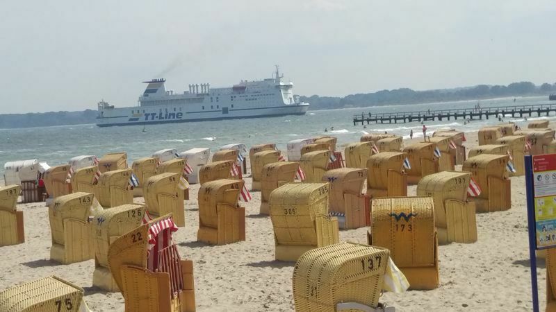 Ostsee -Travemünde Ferienwohnung ,Balkon mit Blick zum Wasser in Lübeck