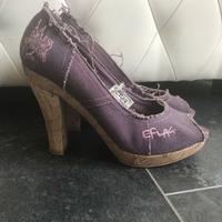 Damen Pumps Peeptoe lila Kork Gr 38 User Look getragen Nordrhein-Westfalen - Hilden Vorschau