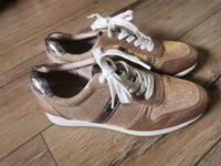 Sneaker Schnürschuhe Glitzer Gold Bayern - Meinheim Vorschau