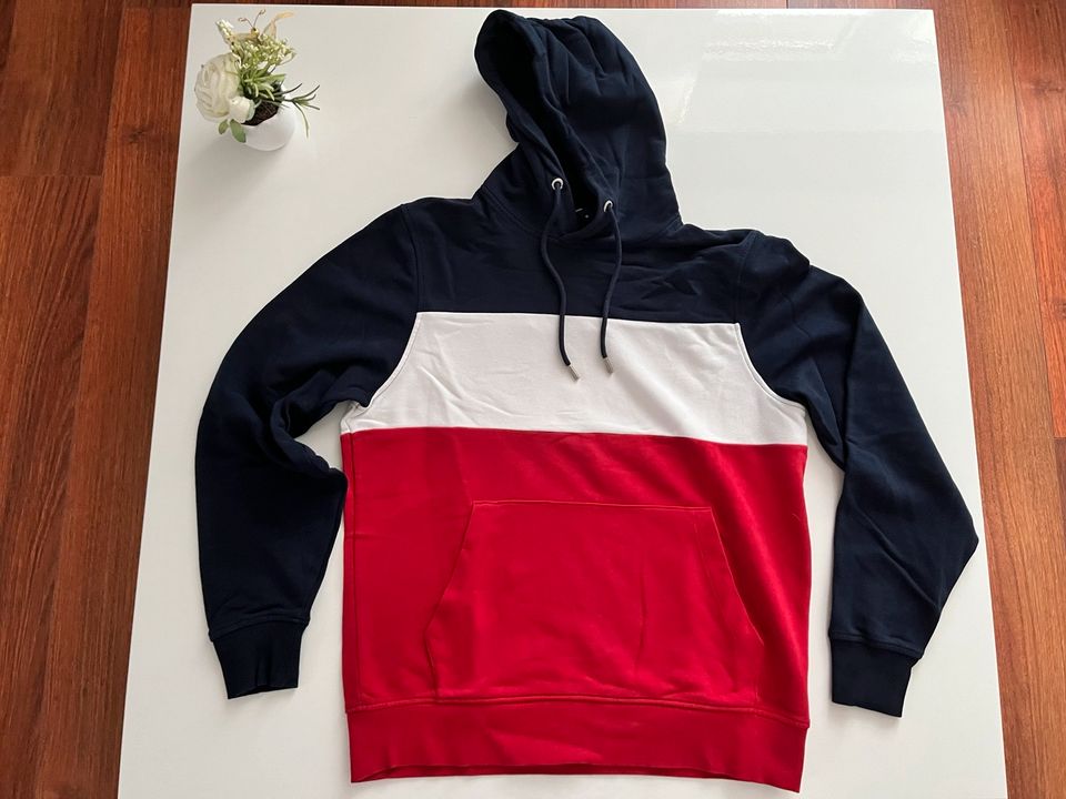 Nils Sundström Hoodie mit Kapuze rot-blau-weiß Gr. M in Kiel