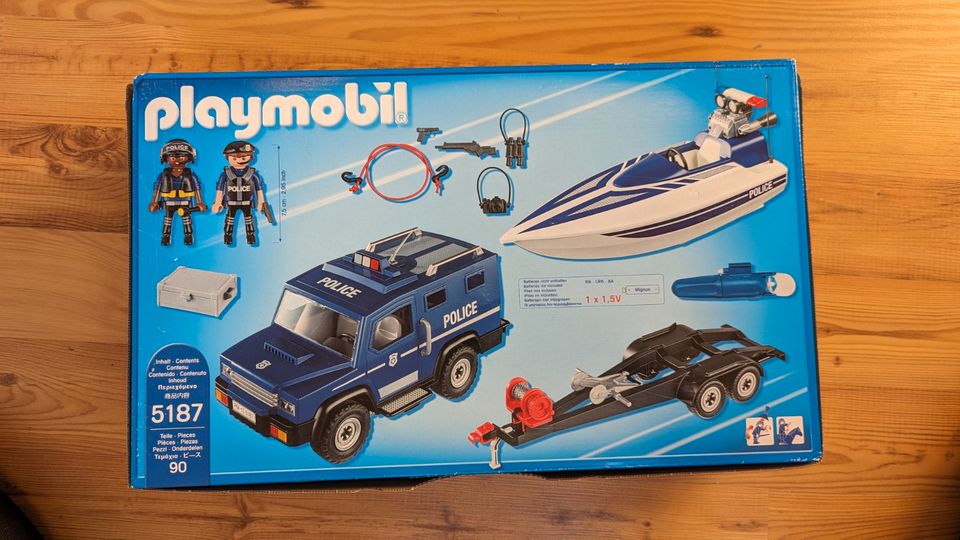 Playmobil 5187 City Action Polizei-Truck mit Speedboot in Troisdorf