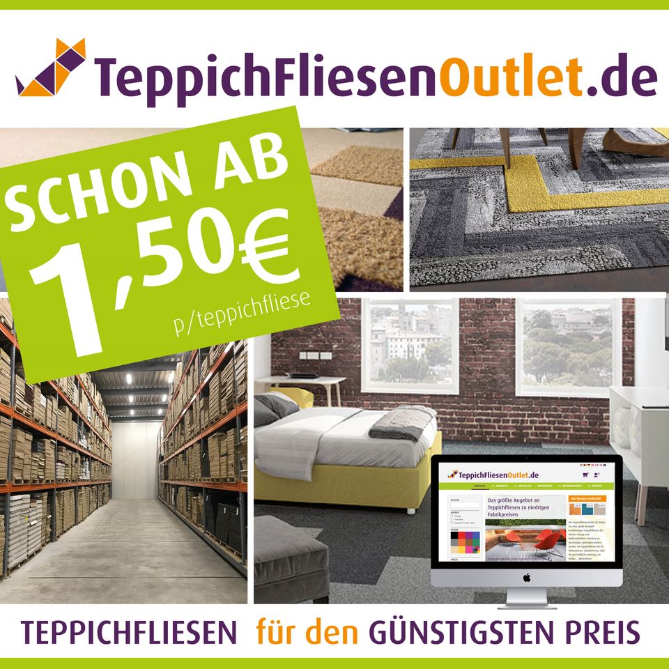 * SALE * Gelbe Superflor-Teppichfliesen, letzter Vorrat in Emmerich am Rhein