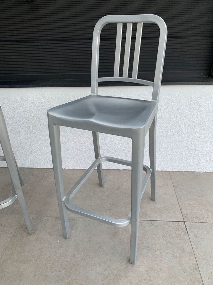 NAVYCHAIR ARMYCHAIR BARHOCKER SILBER 4 STÜCK ALUMINIUM in Düsseldorf