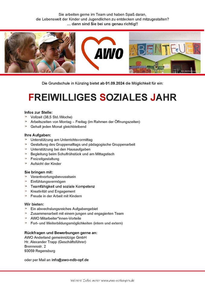 FSJ (m/w/d) - Grundschule Künzing in Künzing