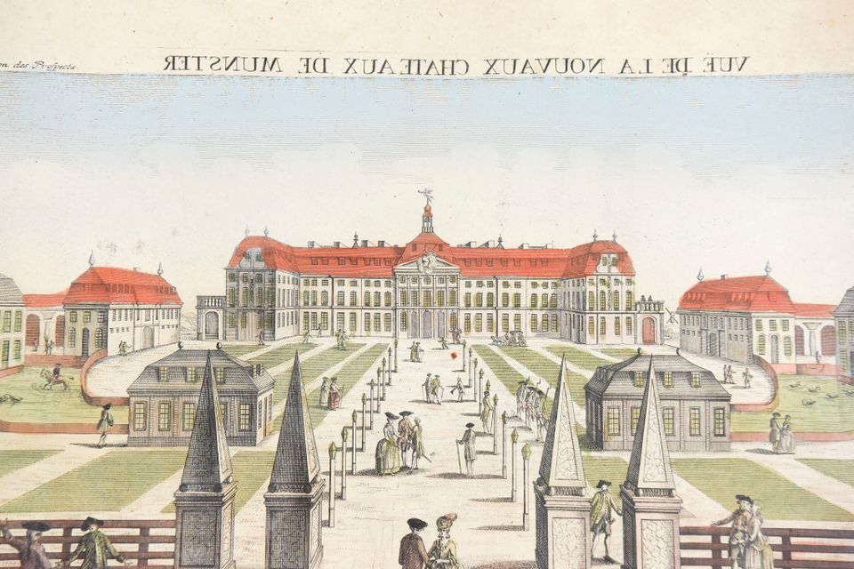 Kupferstich von Balthasar Friedrich Leizelt Schloss Münster 1780 in Centrum