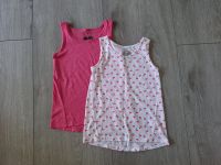 2x Tanktop 128 pink rosa weiß mit Palmen Mädchen Kinder Berlin - Lichterfelde Vorschau