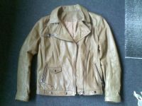 Lamm Nappaleder Biker Jacke cognac beige braun Gr.42 Asymmetrisch Baden-Württemberg - Bad Buchau Vorschau