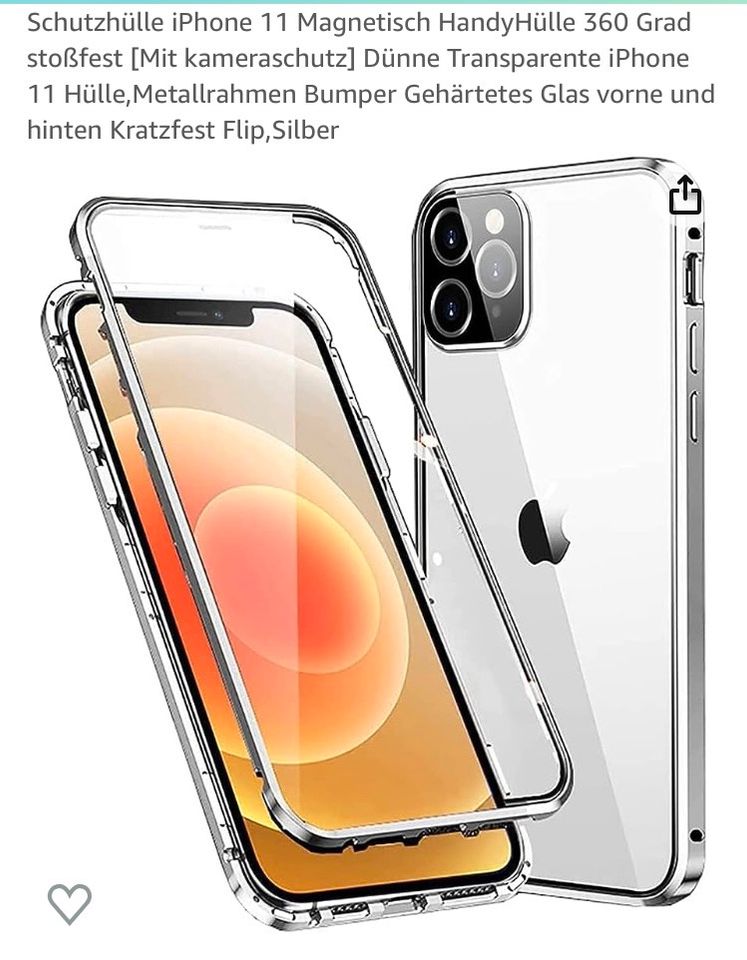 Schutzhülle iPhone11, 360 Grad, stoßfest, silber in Nordhausen