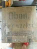 alte Holzkiste, Metallauskleidung 37 x 37cm. tolle Deko Aufdruck Nordrhein-Westfalen - Balve Vorschau