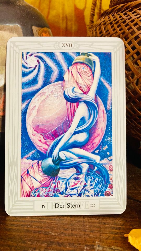 Tarotkarte „Der Stern“ v. Thoth Tarotdeck Aleister Crowley 11x7,5 in Frankfurt am Main