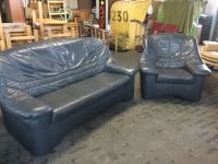 Blaues Ledersofa und Sessel für 140€ Niedersachsen - Lastrup Vorschau