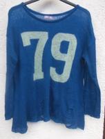 Süßes Strick Shirt Gr 44-46 blau "79" + Rißlochoptik AJC FASHION Bayern - Steinhöring Vorschau