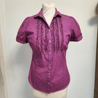 Zara Bluse Röschen Retro  Oberteil gr XS 34 S 36 Fuchsia Nordrhein-Westfalen - Heinsberg Vorschau