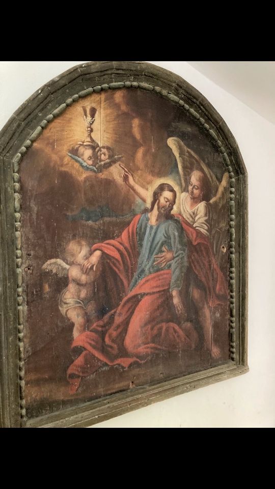 Sakrales Bild Kirche Altar Jesus Engel Gemälde auf Holz in Reinthal