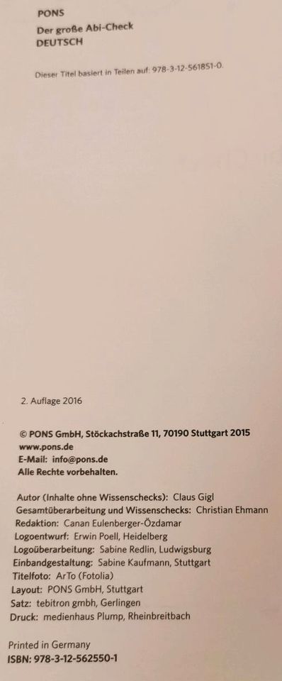 PONS - Der große Abi-Check | Deutsch - Oberstufe und Abitur in Bad Kreuznach