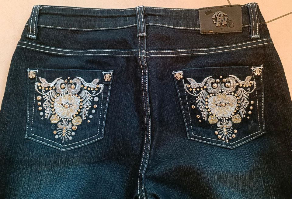 Roberto Cavalli Damen-Jeans, dunkelblau, sehr guter Zustand in Osann-Monzel