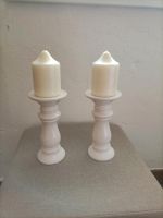 Zwei weiße Kerzenständer aus Keramik Niedersachsen - Duderstadt Vorschau