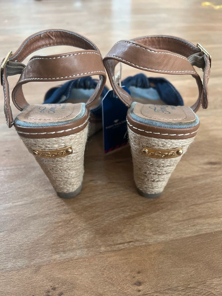 Tom Tailor Gr.37 Wedges Espadrilles Keilabsatz Sandalen blau navy in Remscheid