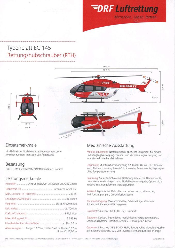 Luftrettung ADAC DRF BMI RTH ITH Aufkleber Rettungshubschrauber in Bernau