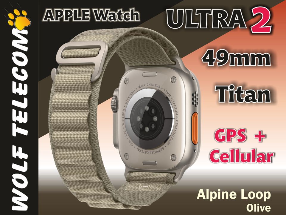 Apple Watch ULTRA 2 Titan Alpine-Loop L Olive MRF03FD/A Neu RG19% in Mayen