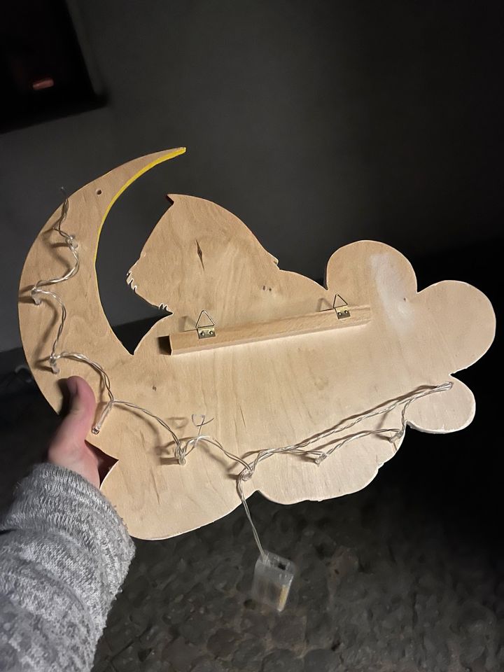 Lampe Sandmann aus Holz in Großdubrau