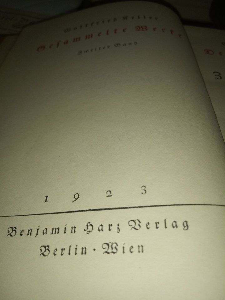 Gottfried Keller - Gesammelte Werke 5 Bde, 1923 in Siegen