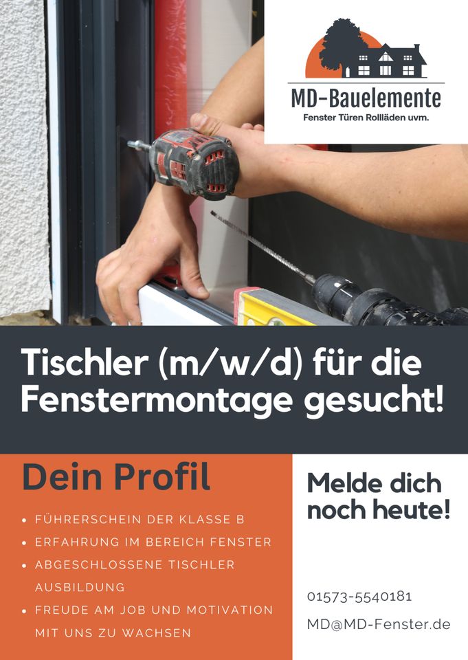 19€/Std: Tischler (m/w/d) für die Fenster Montage gesucht! in Haltern am See