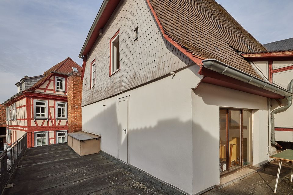 Patrizierhaus im Stadtkern, Nutzfläche 476m², Wohnung 2.OG, Gastronomie möglich 179m² in EG+1.OG in Erbach