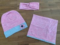 Jersey-Set Mütze Stirnband Schlauchschal in rosa/grau Größe 44 Bayern - Regensburg Vorschau