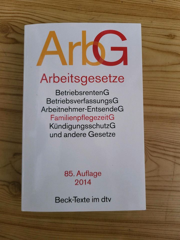Arbeitsgesetze ArbG 85.Auflage 2014 Taschenbuchverlag in Roitzsch