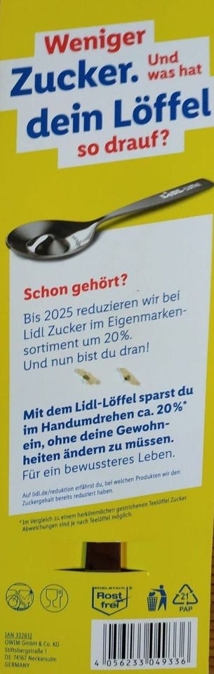 Lidl-Teelöffel für 20% weniger Zucker zu verschenken in Offenbach