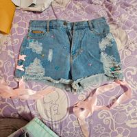 M Shorts Jeans blau Lolita Cosplay Kawaii japan Süß Schleife Rheinland-Pfalz - Alsheim Vorschau