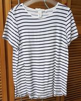 T-Shirt – Größe: 40 – Marke: H & M - weiß/dunkelblau gestreift Nordrhein-Westfalen - Jüchen Vorschau