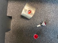 Rotes Set, Silber, Ring, Ohrringe, granat Niedersachsen - Uplengen Vorschau