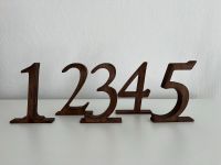 Tischnummern Holz Zahlen braun Hochzeit Taufe Saarland - Mandelbachtal Vorschau