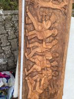 Handgefertigte Holzwandfiguren 7 Zwerge 110 cm breit 55 cm hoch Hessen - Limburg Vorschau