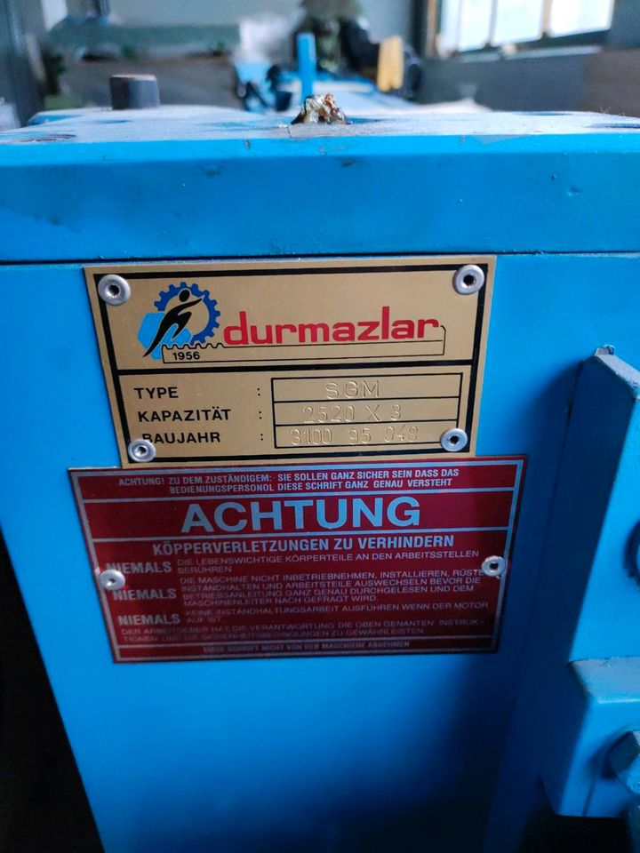 Schlagschere Tafelschere Durma Durmazlar SGM 2520x3 Stahl S355 in Wolpertswende