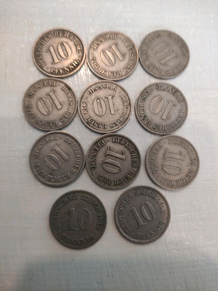 Deutsche Reichsmark 10 Pfennige von 1910-1915 in Flensburg