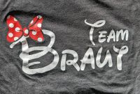 Schwarzes Damen JGA T-Shirt Team Braut Gr. M Minnie Mouse Hessen - Gemünden Vorschau