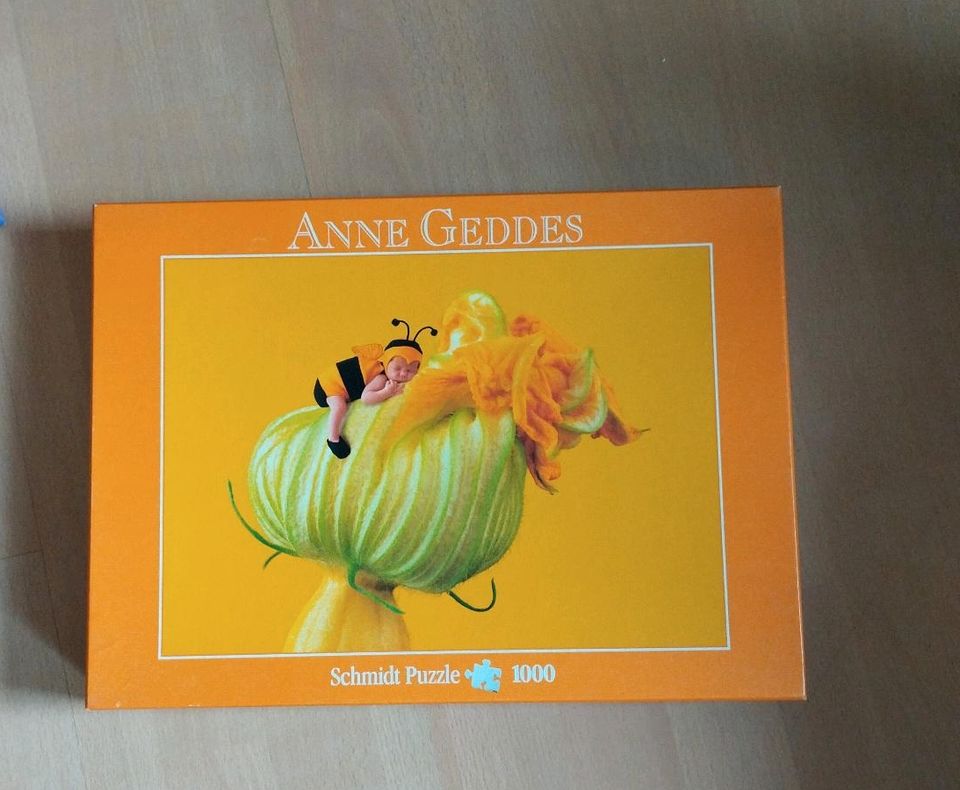 2 Puzzle Anne Geddes Baby Geschenk Sonnenblume in Jade