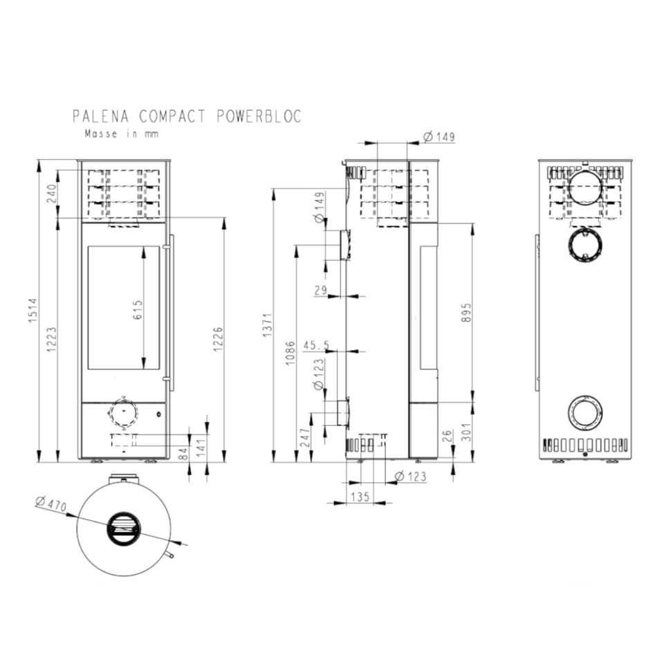 AUF LAGER - Palena Compact Powerbloc Kaminofen Schwarz 5kW DIBt in Hamburg