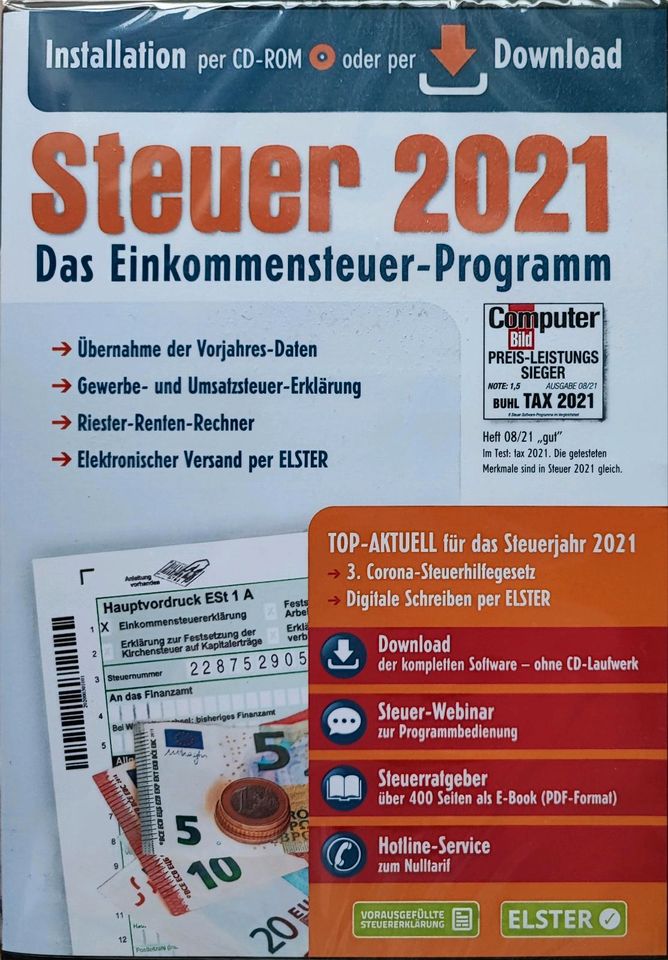 NEU/OVP Aldi Steuer 2021/Buhl Tax Einkommensteuer Programm CD in Berglen