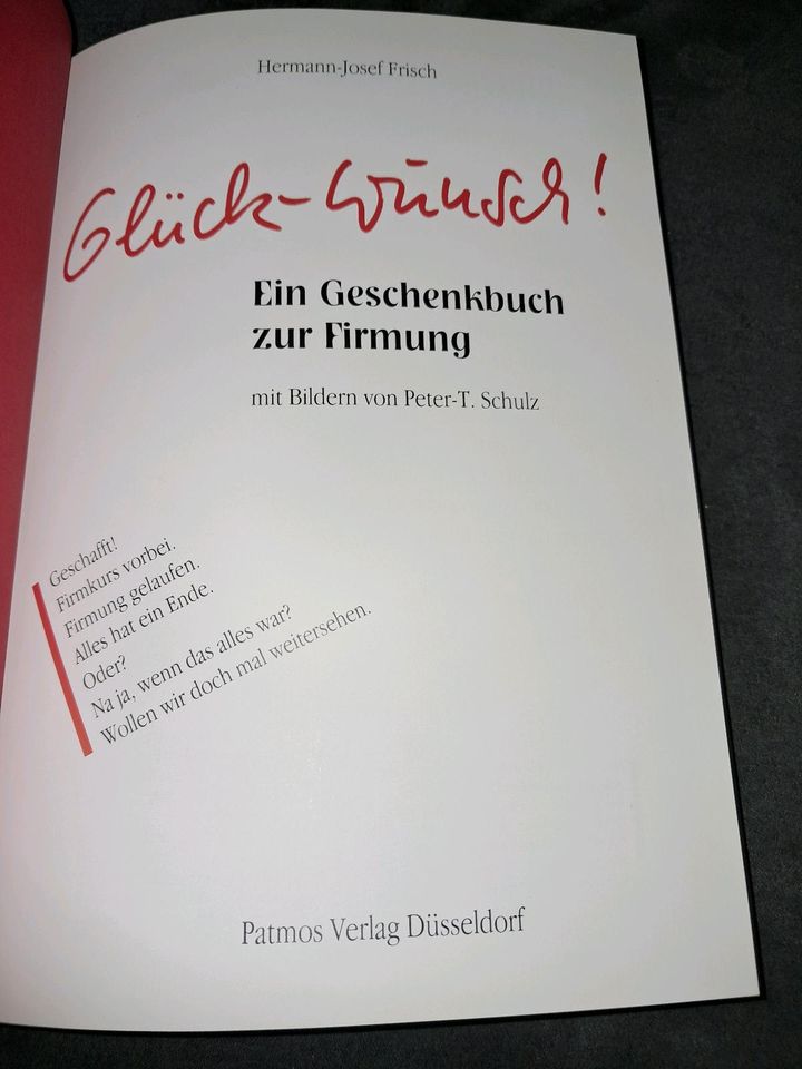 Glück-Wunsch! Geschenkbuch zur Firmung ISBN 3491794803 Neuwertig in Koblenz