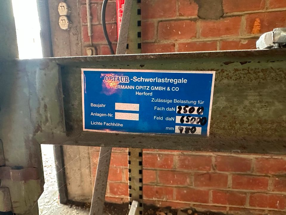 23m SUPER SCHWERLASTREGALE KURZ L 220 cm H 300 ➡️PROFI Tiefensteg 2500kg Fach 6 Felder ROBUST stark➡️ 2,2m 2m 2200mm lang 3m hoch Regale ➡ schwerlast Lagerregal Lager Palettenregale Paletten Traversen in Bünde