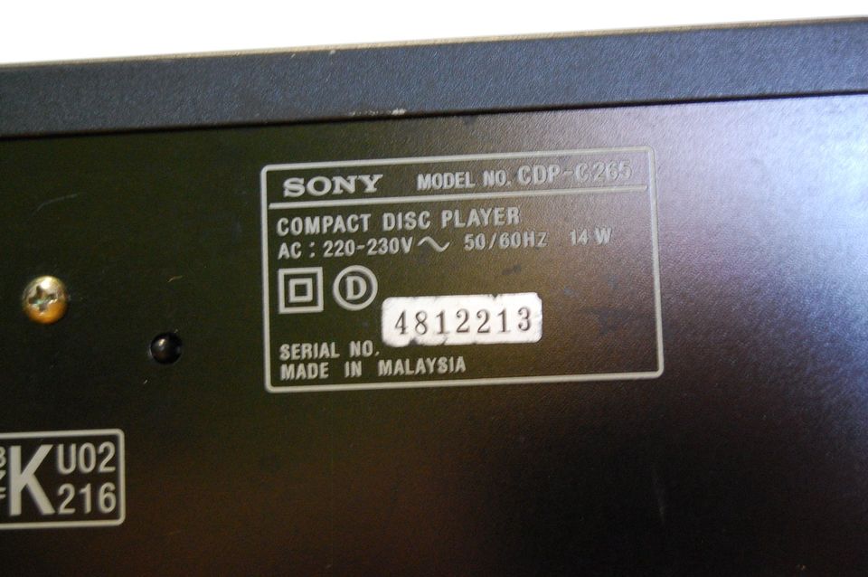 Sony CDP-C265 CD 5 Fach Wechsler ----Defekt---- in Bad Waldsee