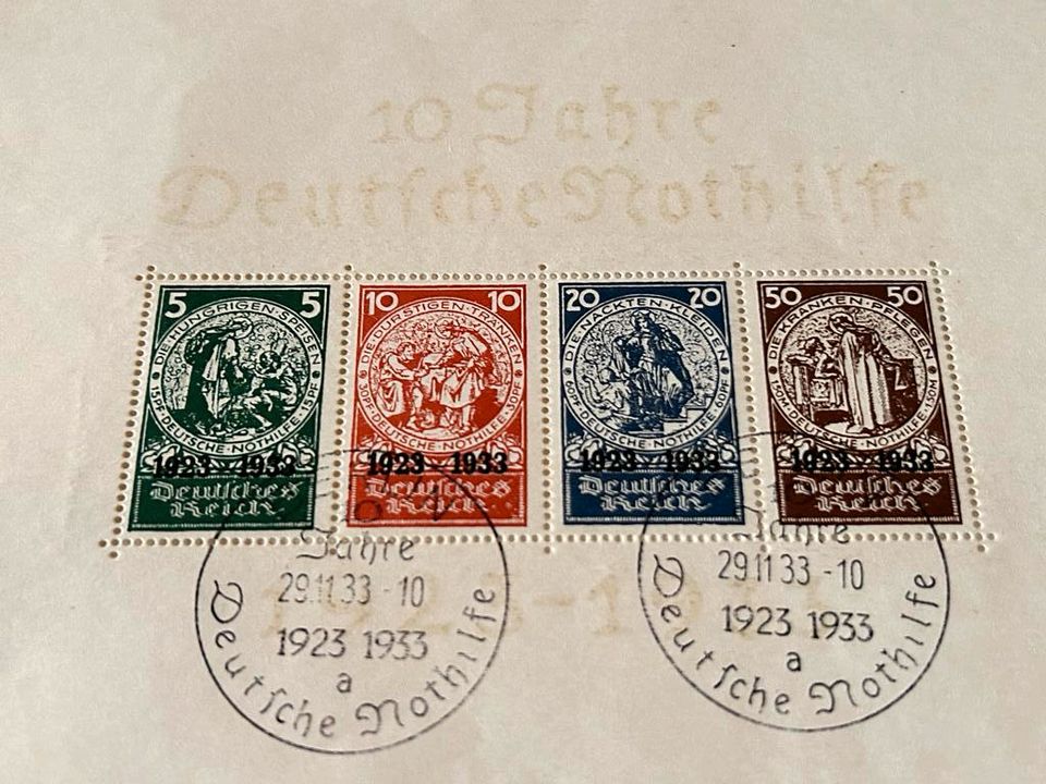 Briefmarken 10 Jahre Deutsche Nothilfe 1923-1933 Stempel!! in Niederndodeleben