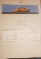 Orig. Preisliste Youngtimer Mercedes SLK R 170 - 06/1996 Saarland - Oberthal Vorschau