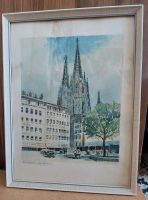 Aquarell vom Wallrafplatz Köln, Sendehaus WDR, Dom Hessen - Lorch Vorschau